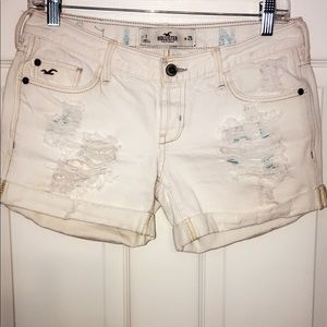Hollister White Denim Shorts